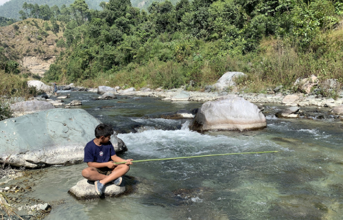 Activity - Fishing at emerald trail, Bhimtal